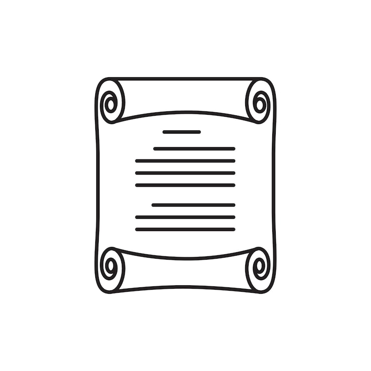 Vettore vecchia carta con disegno di icone line art