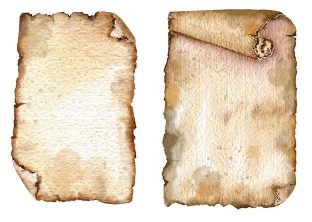 Vecchia illustrazione ad acquerello su carta antica Vintage pergamena illustrazione disegnata a mano Vecchia lettera
