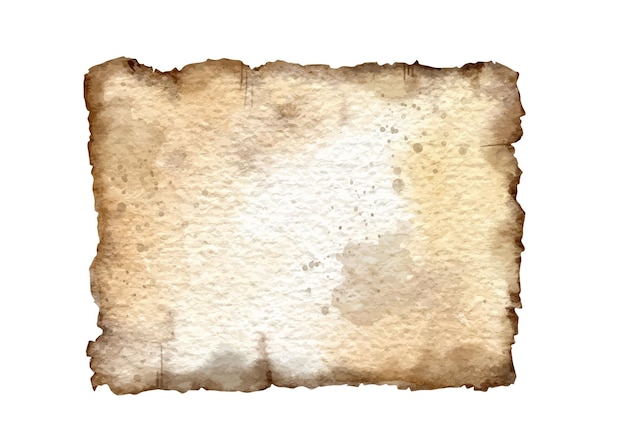 Vecchia illustrazione ad acquerello su carta antica Vintage pergamena illustrazione disegnata a mano Vecchia lettera