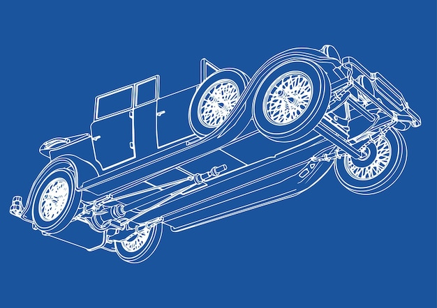 Vecchia macchina disegno vectorx9