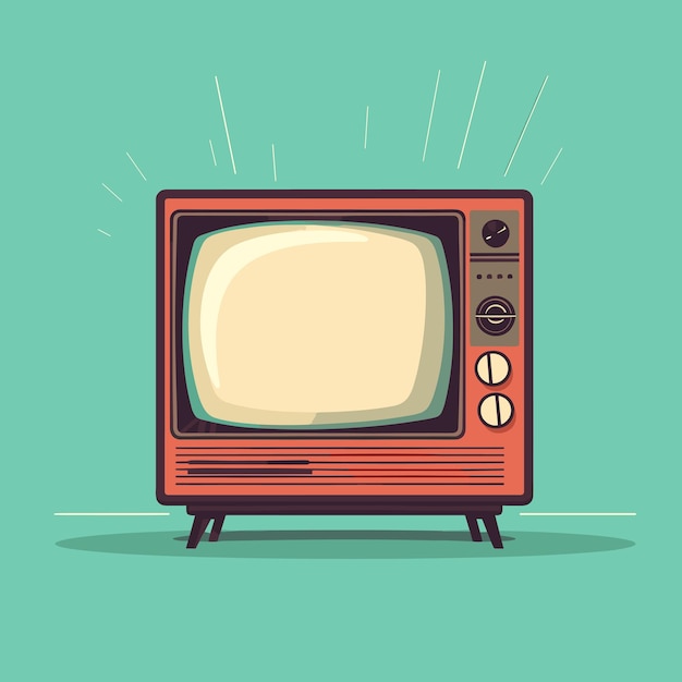 Vecchia TV Illustrazione della buona vecchia TV retro senza telecomando