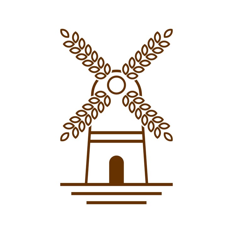 Vettore vecchio disegno del logo del mulino a vento modello di logo vintage retrò del mulino a vento vettoriale