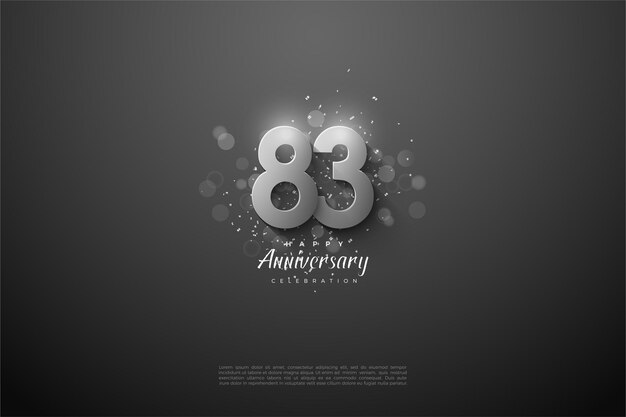 Vector 83° anniversario con numeri d'argento