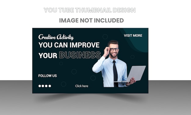 Vector abstract business you tube thumbnail design template