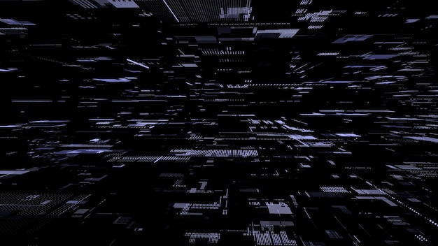 Vector abstract digital background Matrix cyberspace with moving data Technology cyber security futuristic space Concept hacking sorting and analysis big data Binary code dots flow