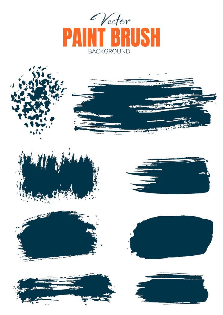 Vettore vector astratta vernice pennello grunge texture set di otto