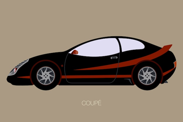 Vector auto completamente modificabile vista laterale in stile design piatto dell'auto