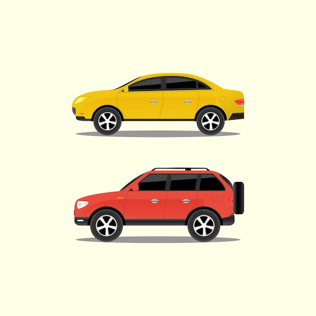 Vector auto lato piatto stile