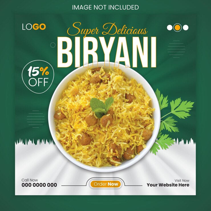 Vector biryani o food social media post design