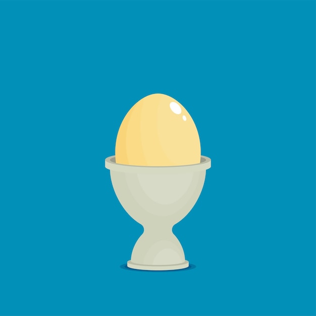 Vector Breakfast uova sode illustrazione semplice design piatto con banner e testo