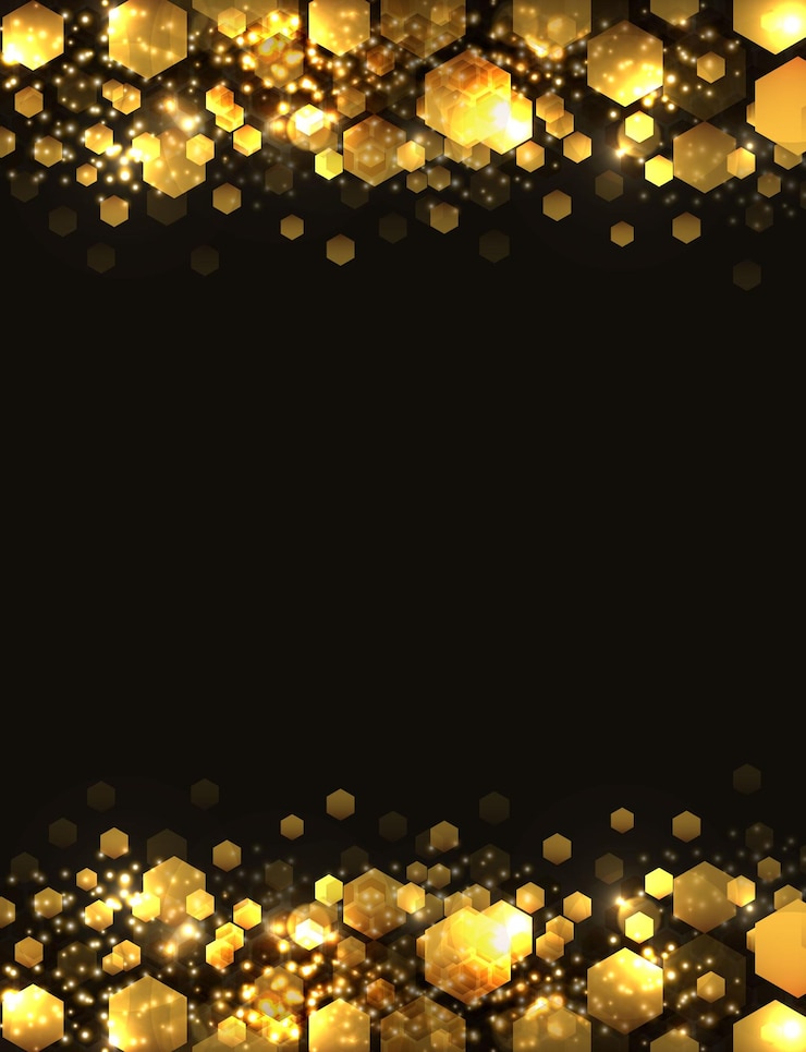 Vettore vector brillante sfondo oro con glitter su sfondo nero