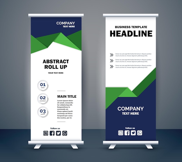 Vector business roll up display standee per scopi di presentazione