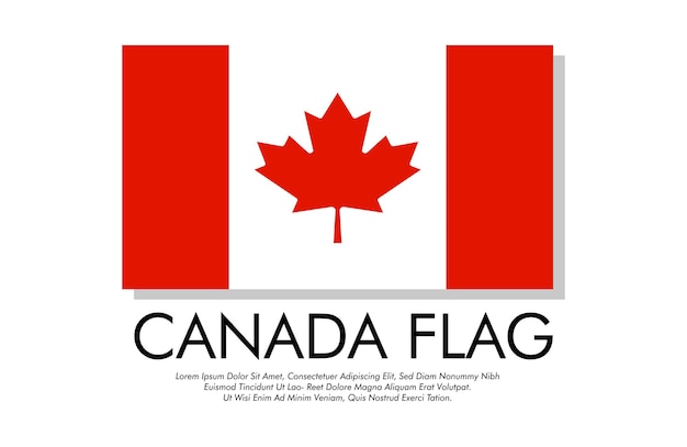Vector Canada flag banner Canada flag con sfondo bianco Vector illustration design Canada