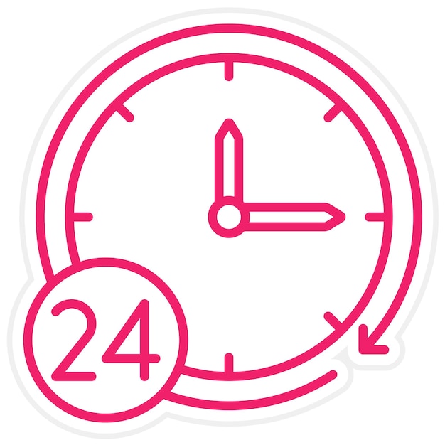 Vector Design 24 ore di servizio Icon Style
