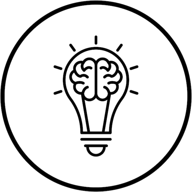 Vector Design Creative Brain Icon Style (stile di icona del cervello creativo)