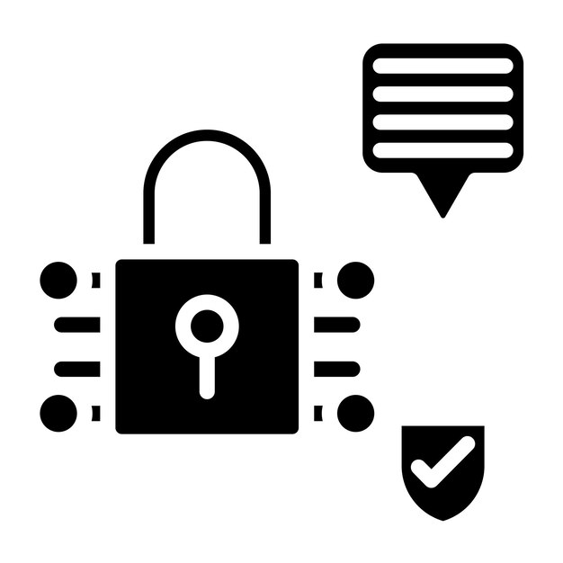 Vector Design Cybersecurity Framework Icon Style (stile di icona di progettazione vettoriale)