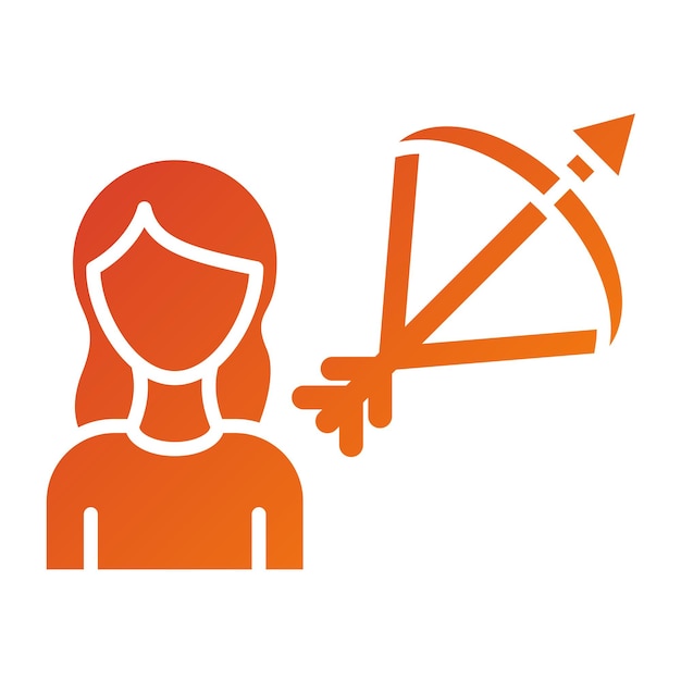 Vector Design Hunter Stile di icona femminile