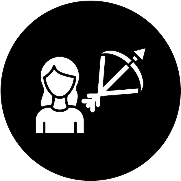 Vector Design Hunter Stile di icona femminile