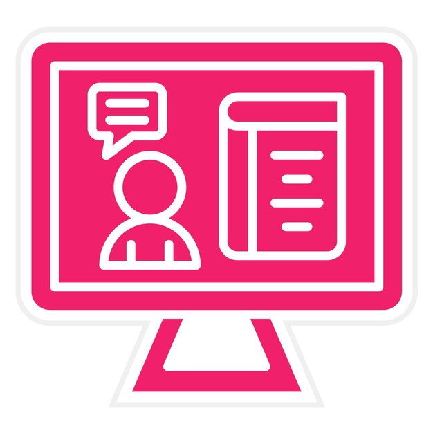 Vector Design Live Lecture Icon Style (Stilo delle icone delle lezioni in diretta)