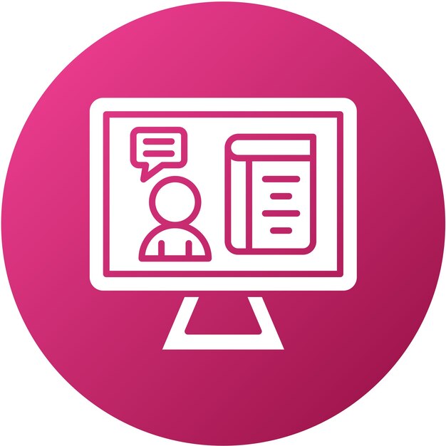 Vector Design Live Lecture Icon Style (Stilo delle icone delle lezioni in diretta)
