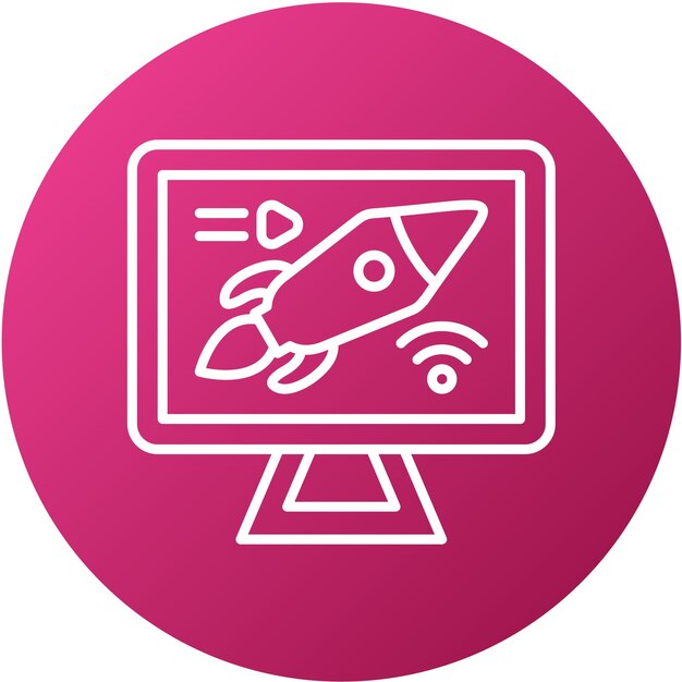 Vector Design Live Rocket Launch Icon Stile