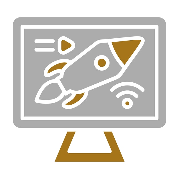 Vector Design Live Rocket Launch Icon Stile