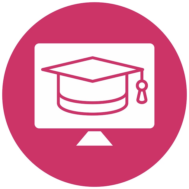 Vector Design Online Graduation Icon Style (Stilo delle icone di laurea)