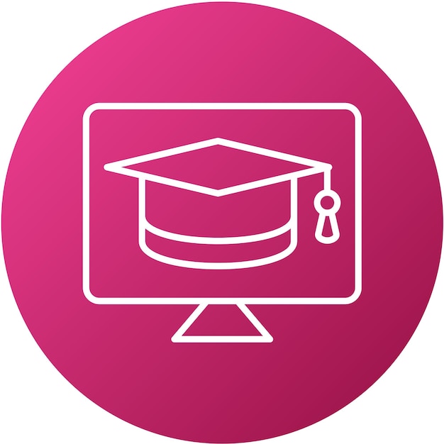 Vector Design Online Graduation Icon Style (Stilo delle icone di laurea)