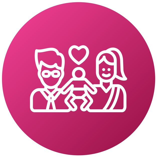 Vector Design Positive Parenting Icon Style (Stilo di icona per la genitorialità positiva)