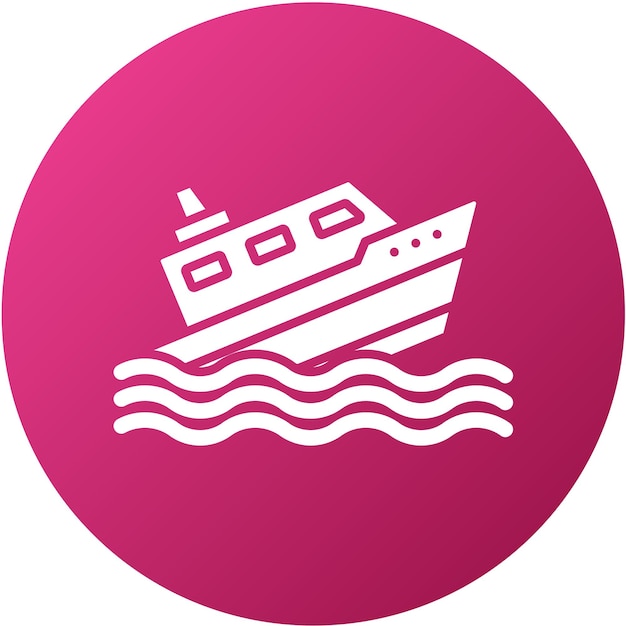 Vector Design Ship Sinking Icon Style (Stilo di icona per l'affondamento di una nave)