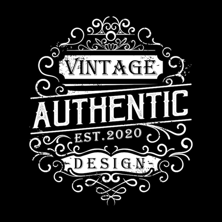 Vettore vector design vintage autentico 2020