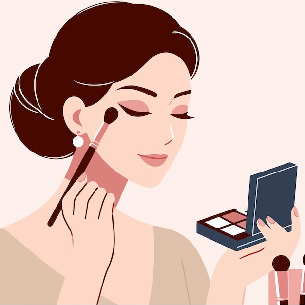 Vector donna che si trucca