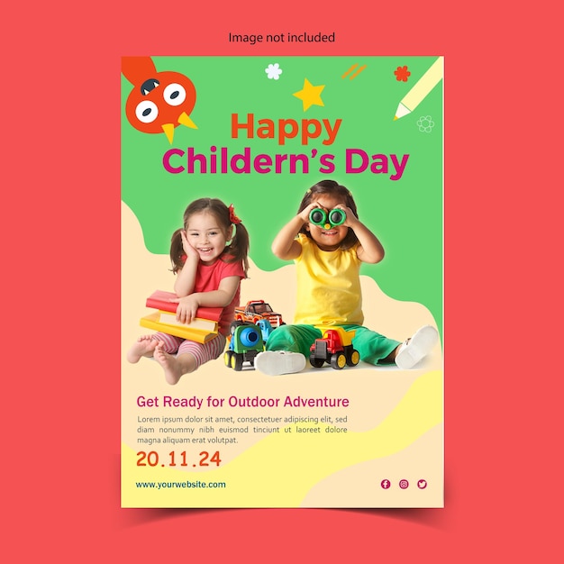 Vector Happy Children's Day Vector per le storie dei social media modello di progettazione