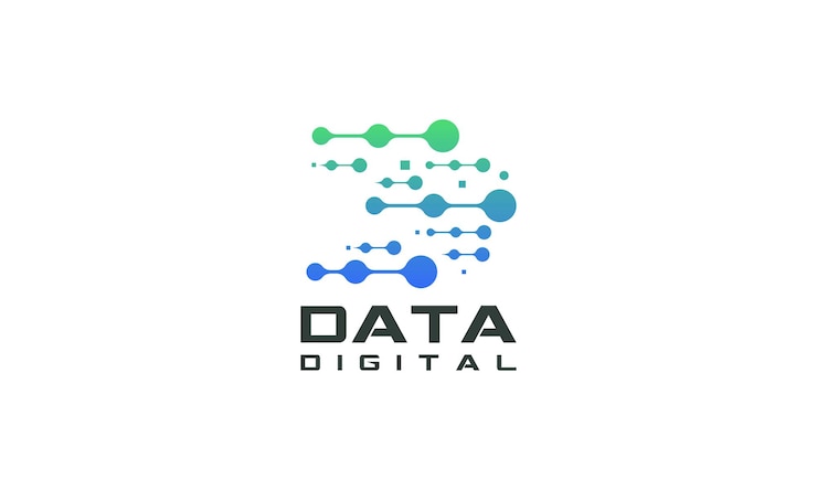 Vettore vector i dati dei pixel della lettera digitale moderna d con il logo della rete di connessione