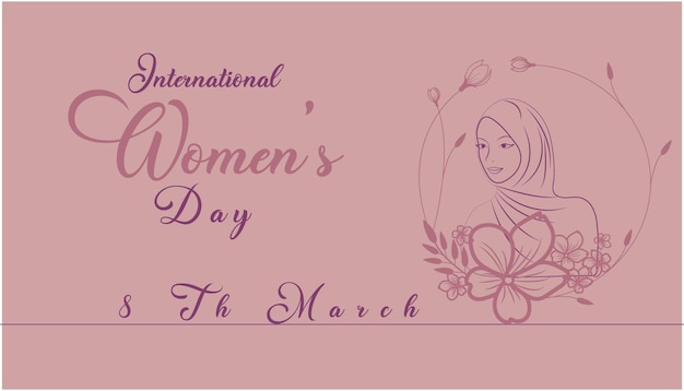 Vector International Women's Day Happy Women's Day 8 marzo testo con donna o poster della giornata della donna