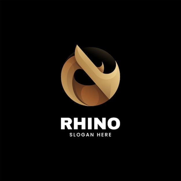 Vector Logo Illustration Rhino Gradient Colorful Style