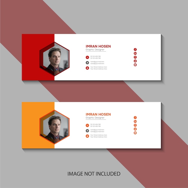 Vector moderno e pulito design del modello di firma di posta elettronica