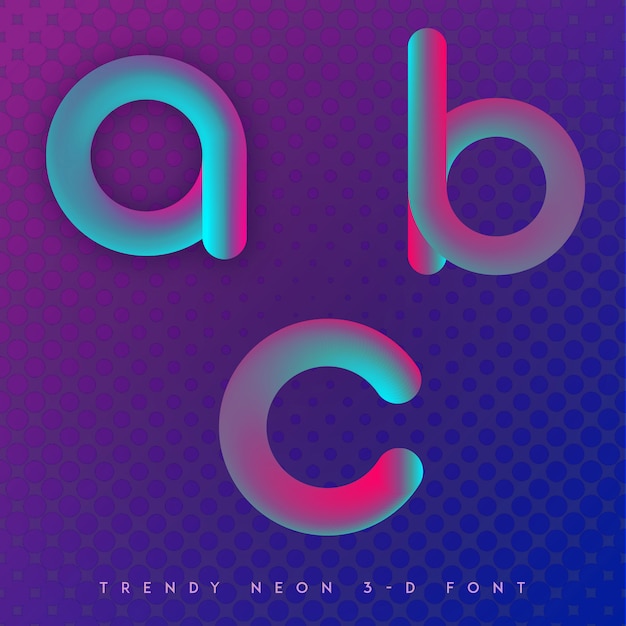 Vector Neon Alphabet Blend Effect