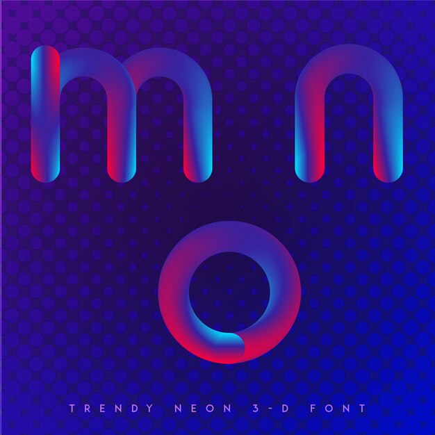 Vector Neon Alphabet Blend Effect