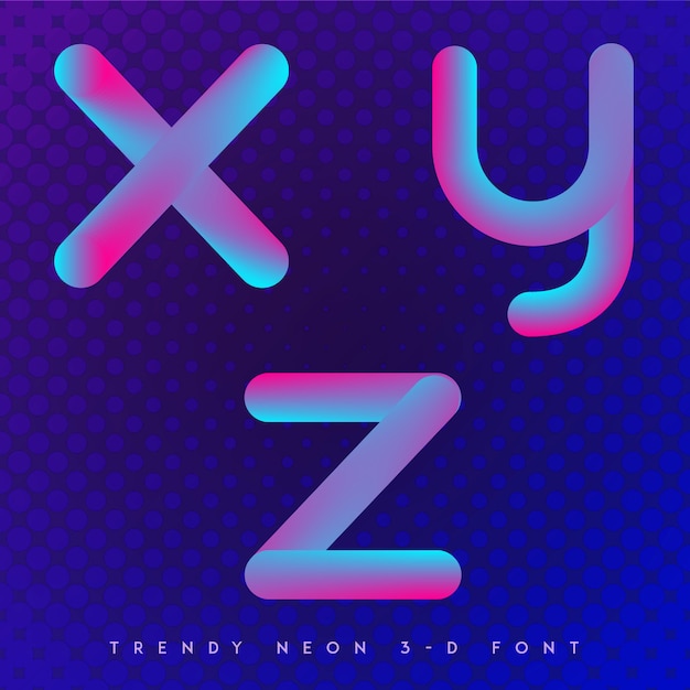 Vector Neon Alphabet Blend Effect