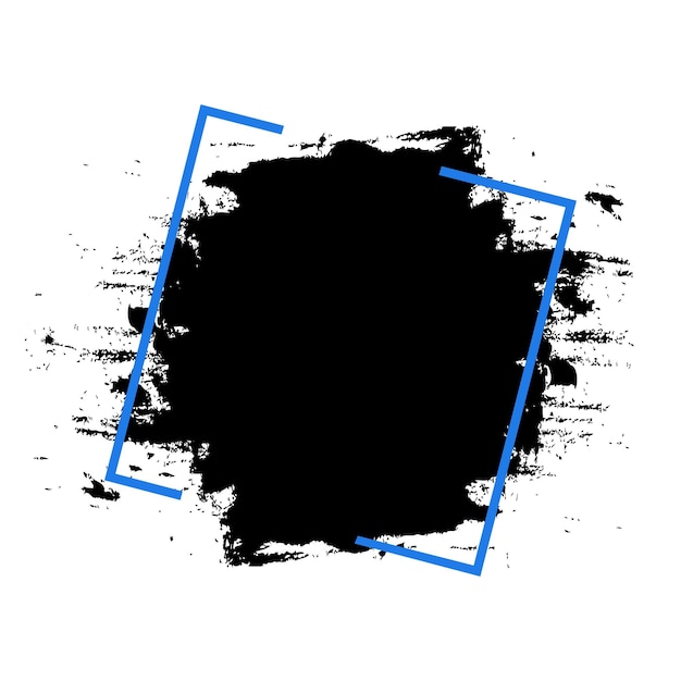 Vector pennello stock grunge vernice blu quadrato