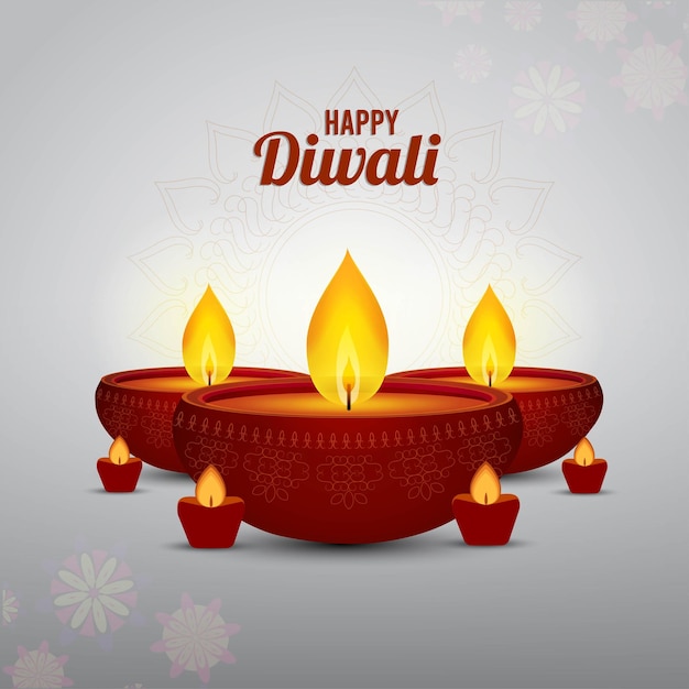 Vector progetta illustrazioni per le celebrazioni della festa indiana Diwali Happy Diwali