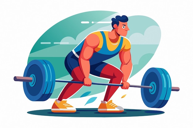 Vector Romanian deadlifts con barbell Esercizio Clipart