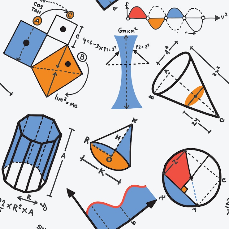 Vettore vector seamless con la matematica per la scuola