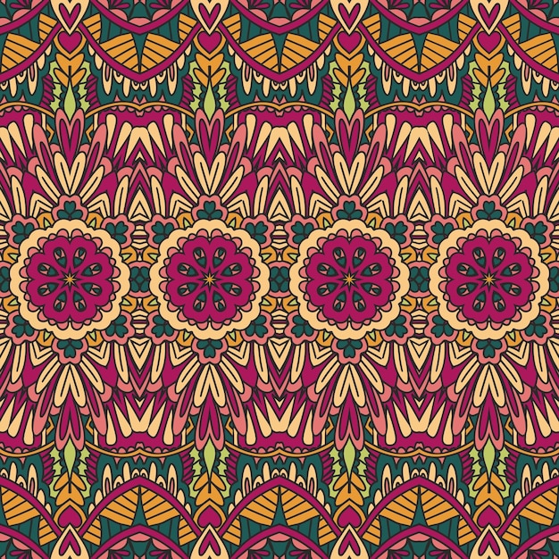 Vector seamless pattern etnico tribale geometrico psichedelico colorato stampa