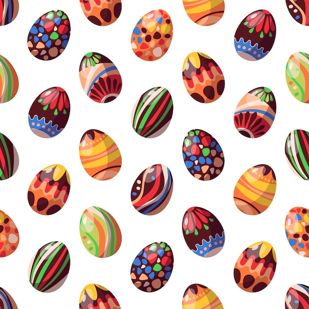 Vector seamless sul tema della Pasqua; uova di cioccolato.