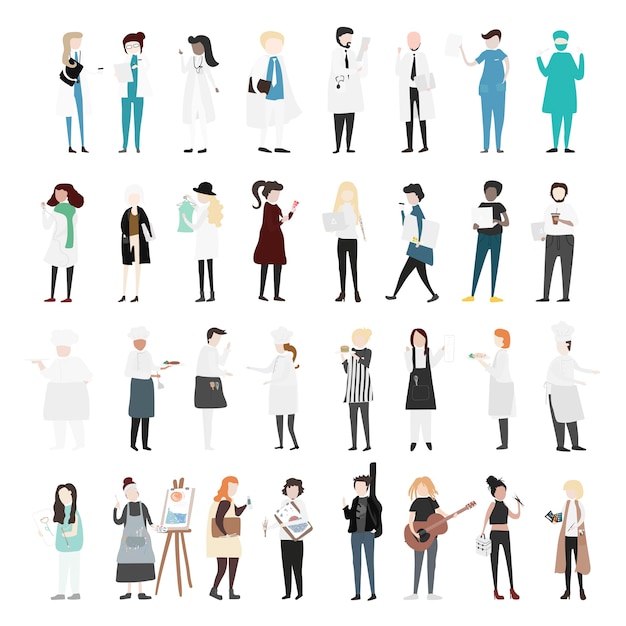 Vector set di persone illustrate