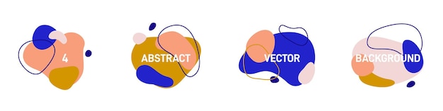 Vector Set di sfondi astratti creativi moderni. Forme geometriche piatte con contorno in stile semplice minimalista con copia spazio per il testo - modelli di design per loghi - storie di social media