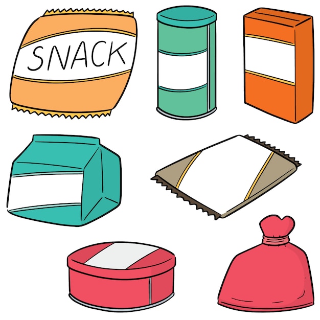 Vector set di snack