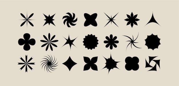 Vector set poster o stampe con forme geometriche Composizione futuristica dal design brutalista